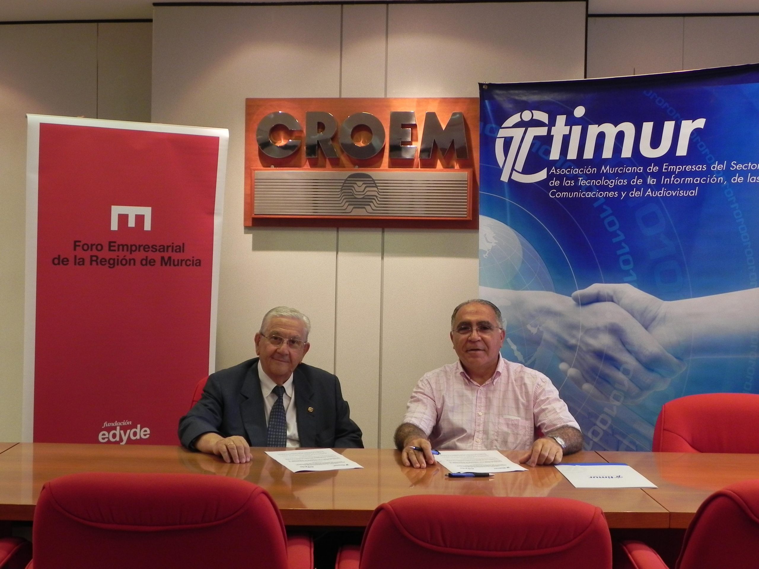 Timur y la Fundación Edyde firman un convenio de colaboración para promover la cultura empresarial y la implantación de las TIC en la estructura económica de la Región de Murcia.
