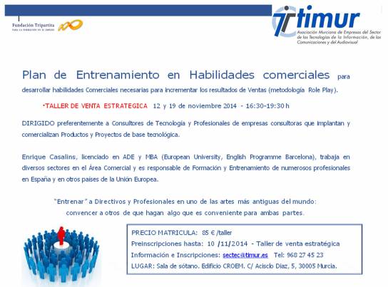 Plan de entrenamiento en habilidades comerciales 12 y 19 de Noviembre
